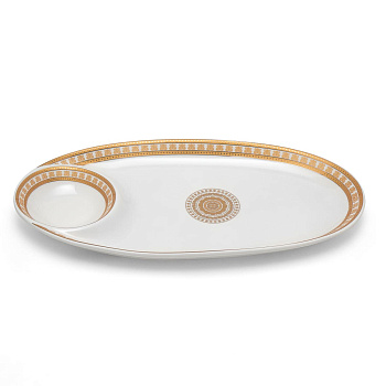 Блюдо с соусником овальное